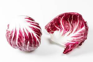 Fresh salad chicory Radicchio on white background (Flip 2019)