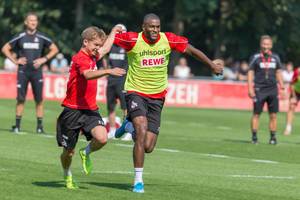 Fun practice session with German soccer player Vincent Koziello and striker Anthony Modeste