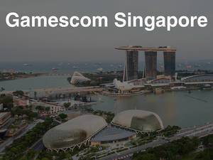 Gamescom asia in in Singapur (Singapore) Aerial: Marina Bay Sands and Harbour
