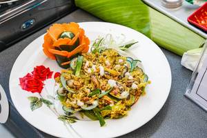 Gebackene Grünschalenmuschel als Paella mit Reis und Gemüse(Flip 2019)