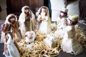 Geburt Christi, ein handgefertigtes Puppen-Set