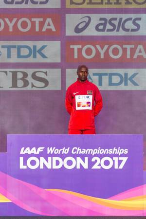 Geoffrey Kipkorir Kirui Goldmedaille (Marathon Finale) bei den IAAF Leichtathletik-Weltmeisterschaften 2017 in London