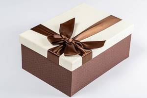 Gift box with ribbon and bow. Holiday concept, surprise