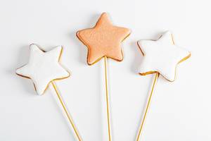 Gingerbread stars on white background