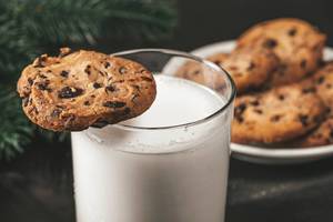 Glass of milk and chocolate chip cookies (Flip 2019)