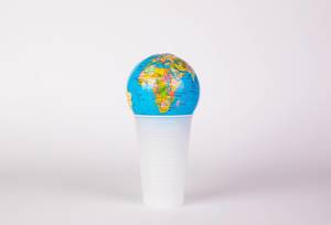 Globe on a plastic cup