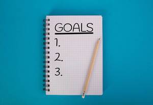 Goals written in notebook