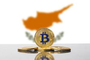 Golden Bitcoin and flag of Cyprus