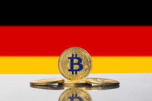 Golden Bitcoin and flag of Germany