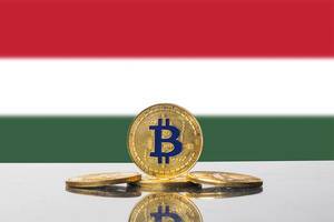 Golden Bitcoin and flag of Hungary