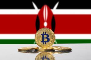 Golden Bitcoin and flag of Kenya