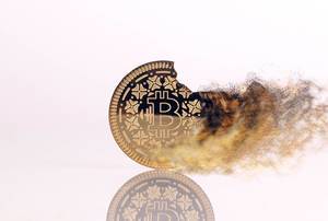 Golden Bitcoin on fire