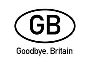 Goodbye Britain text on white