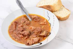 Goulash meal with Beef meat and Bread (Flip 2019)