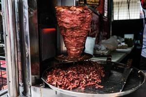 Grilled beef sliced for shawarma dishes