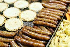 Grilled sausages and Pita bread