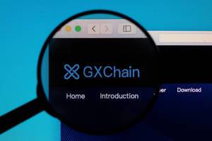 GXChain logo under magnifying glass