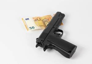 Handgun and money