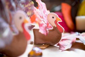 Handmade turkeys for thanksgiving decoration