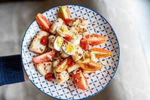 Healthy Calamar Seafood Salad With Eggs
