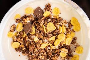 Healthy Chocolate Mousli with corn flakes