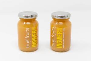 Healthy energy boosters: the ginger shots made by German brand true fruits with ginger, apple, lime