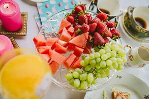 Healthy Fruit Plate Of Watermelon, Grapes, Strawberries (Flip 2019)