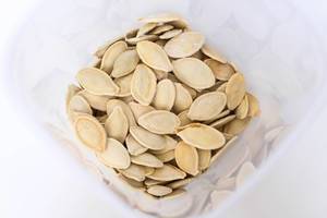 High Angle View of the Roasted Pumpkin Seeds in Shell