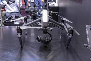 Hightech Drone with action camera and remote with display