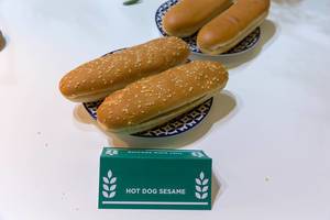 Hot dog sesame buns produced by the Greek brand Select