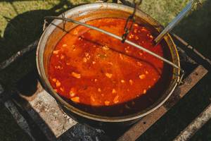 Hot Meat Tomatos Soup Made On Camp Fire (Flip 2019)