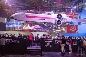 Huge X-Wing Fighter at the Star Wars Battlefront II booth - Gamescom 2017, Cologne