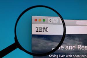 IBM logo under magnifying glass
