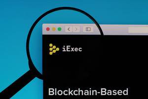 iExec logo under magnifying glass