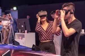 IFA visitors playing virtual table football by Kynoa Games. Koliseum Series VR