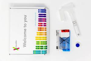 Inhalt des Saliva Collection Kit von 23andMe mit Gentest zur DNA- und Vorfahrenbestimmung
