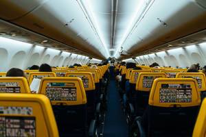 Interior of a Ryanair flight