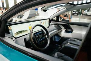 Interior of Byton M-Byte concept self-driving car