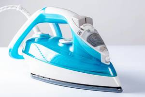 Iron housework ironed electric tool on white background