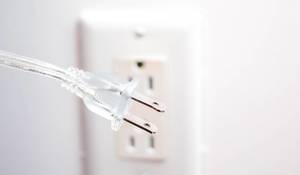 Isolated White Electric Outlet