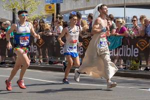 Joe Spraggins, Pablo Dona Giron, Ben Short - London Marathon 2018