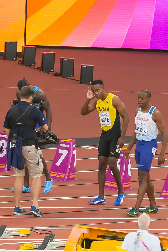 Julian FORTE und James DASAOLU beim Halbfinale über 100m in London
