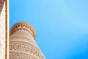 Kalyan Minaret of Bukhara, located in Po-i-Kalyan mosque complex in Bukhara, Uzbekistan (Flip 2019)