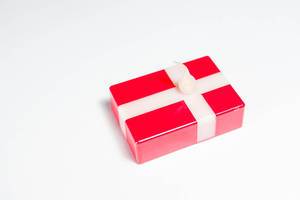 Kerze in Form der dänischen Flagge