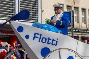 Kleiner Flugzeug-Wagen Flotti des Vereins KG Sr. Tollität Luftflotte - Kölner Karneval 2018