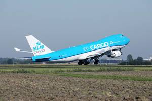 KLM Cargo B747 taking off from Amsterdam Schiphol Airport AMS
