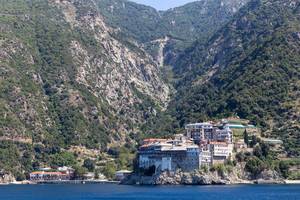 Kloster Moni Osiou Grigoriou auf Athos, Griechenland