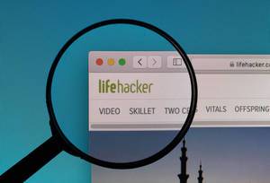 Lifehacker logo under magnifying glass