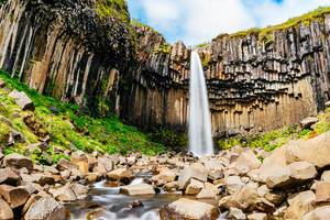 Long Exposure Nature Photo of Svartifoss Waterfall in Vatnajökull National Park, Iceland