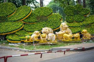 Lunar New Year Decorations in Ho Chi Minh City, Vietnam
